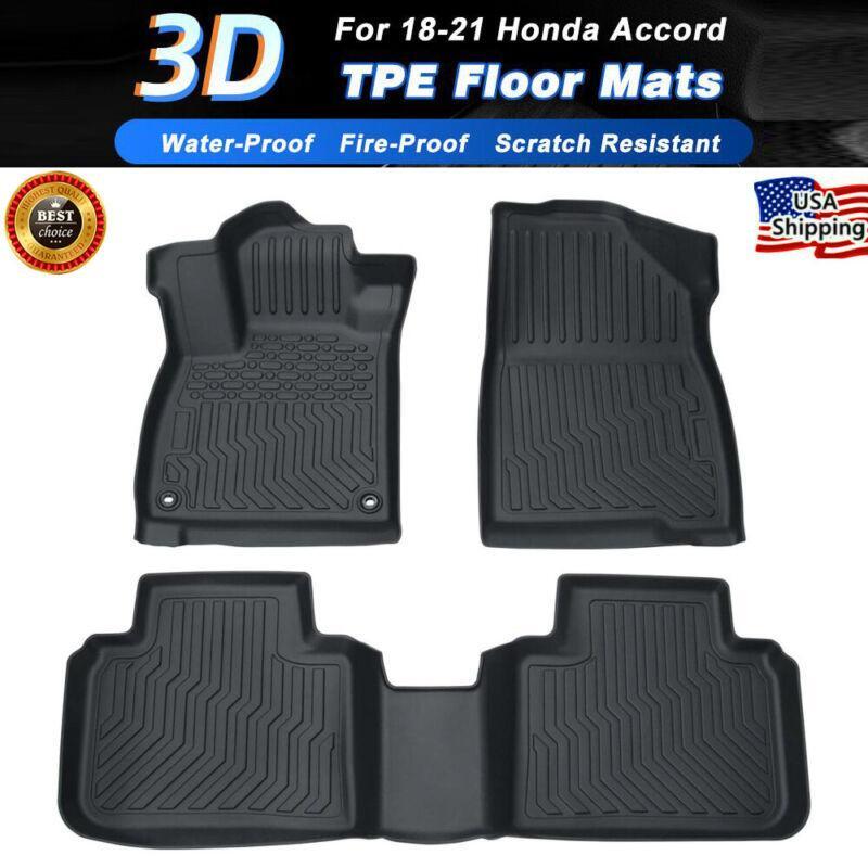 2018-2022 Honda Accord 3D All-Weather Floor Mats – Waterproof 3-Piece Set