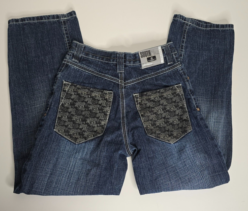 Southpole Size 16 Youth Boys Blue Denim Jeans 6 Pockets Y2K Vintage RN 82628