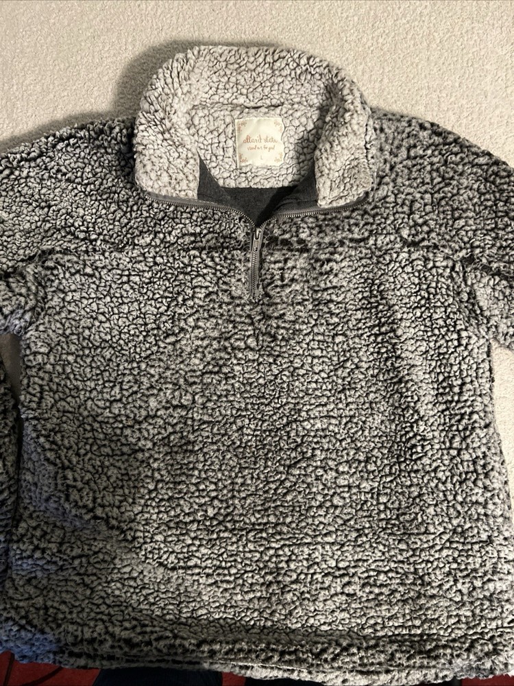 Altar’d State Women’s Sherpa Wubby Gray 1/4 Zip Soft Sweatshirt Pullover -Size L