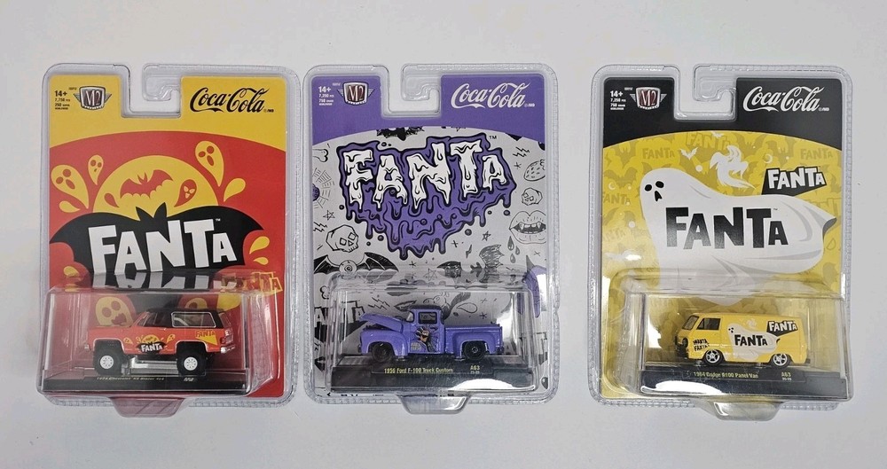 Halloween M2 Machines Lot Of 3 Coca-Cola Fanta '65 Ford '74 Blazer '64 Dodge Van
