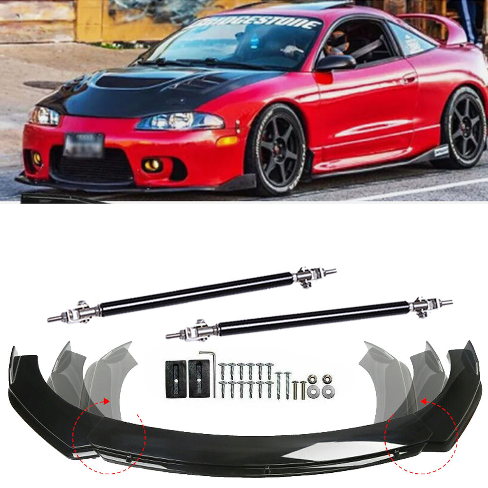 For Mitsubishi Eclipse Front Bumper Lip Part Accessorie /Splitter+Spoiler Body