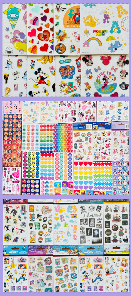 15+ New Fun Sticker Sheets | Wholesale Stickers Lot | Choose your themes