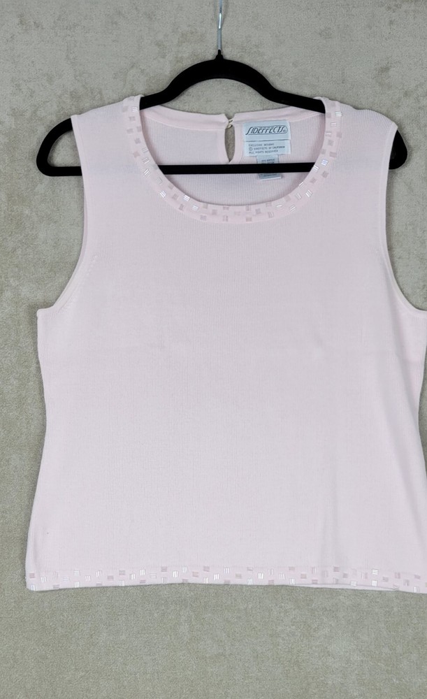 Side Effects Womens Matching Tank Top and Short Sleeve Shirt Set Light Pink Sz L