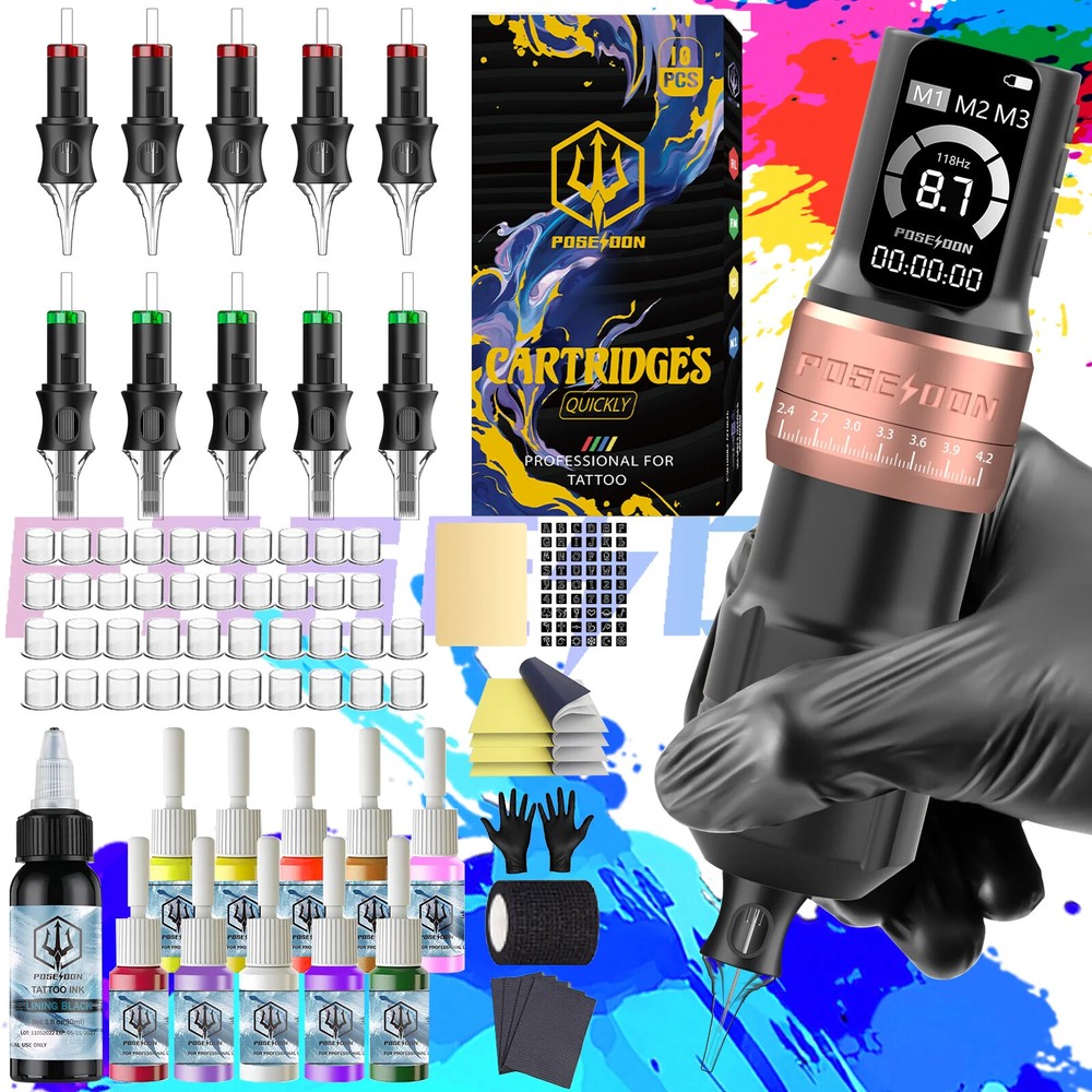 Wireless Adjustable Tattoo Pen Kit for Permanent Makeup - Professional Quality