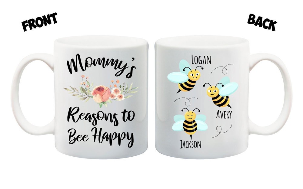 Mommy Cup Coffee Drinker Mommy Coffee Mug With Kids Names Customized Gift