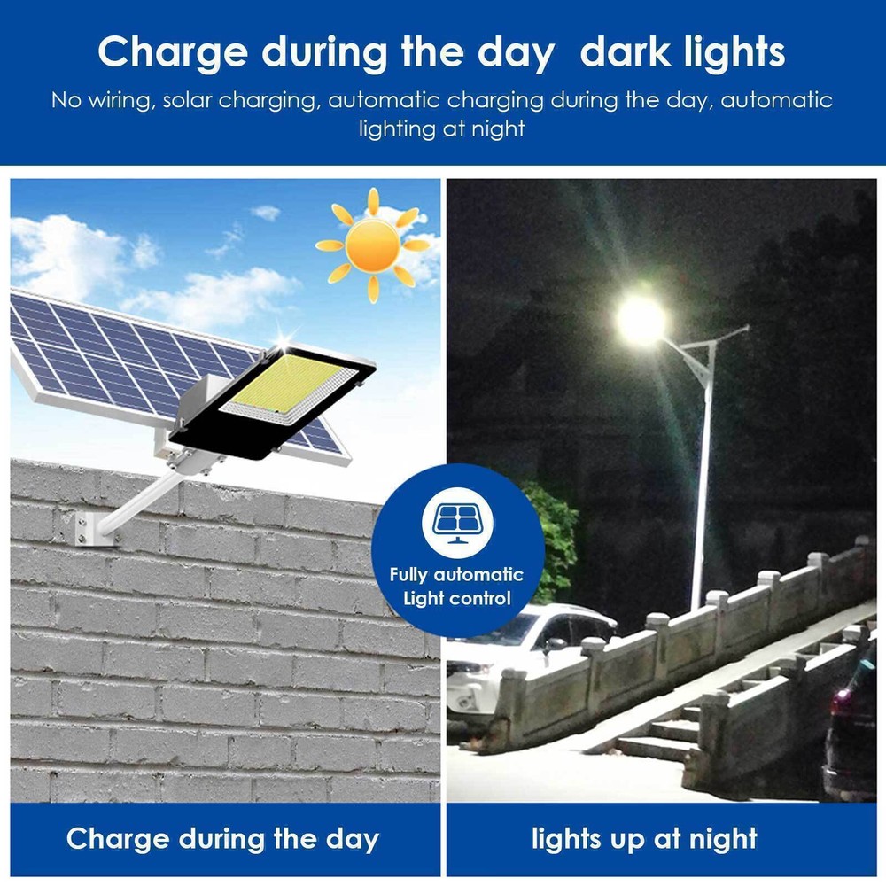 Solar Street Light with Security Remote Control for Parking Lot Barn Patio