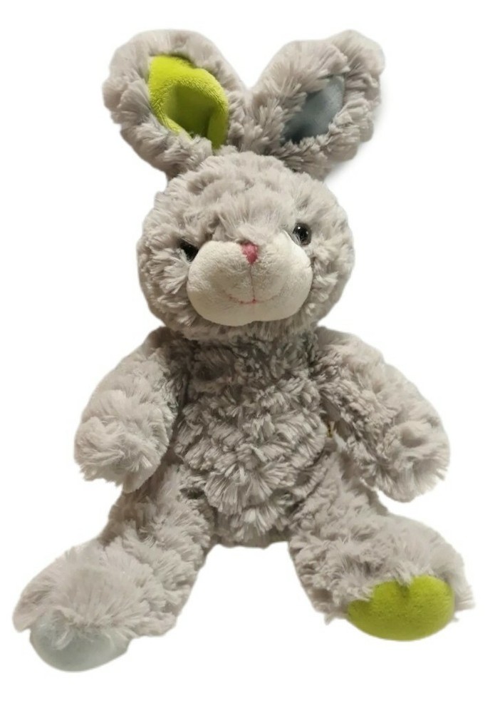 Sound N Light Bunny Gray Plush Easter Stuffed Animal blurle green 11