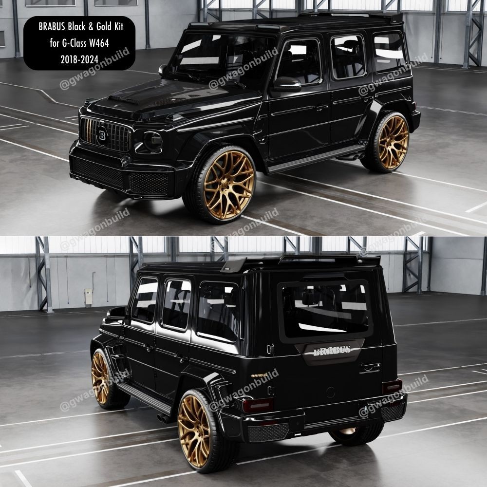 BRABUS Body Kit Black and Gold for G-Class G63 G500 G500 w464 w463a 2018-2024