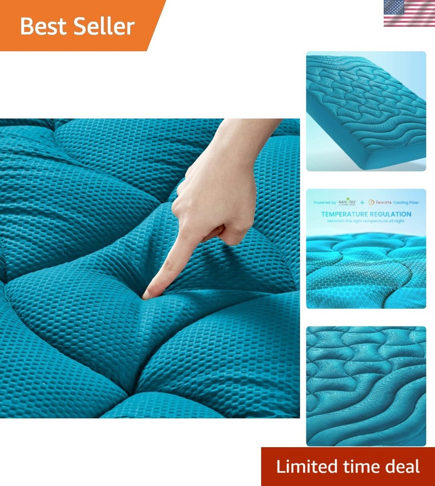 King Size Cooling Mattress Pad Premium Zoned Quilted Fitted Topper for Added Comfort