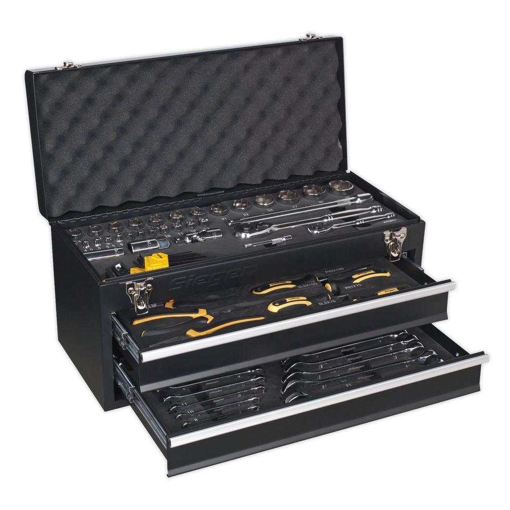 Portable 2-Drawer Tool Chest with 90pc Tool Kit S01055 by Sealey