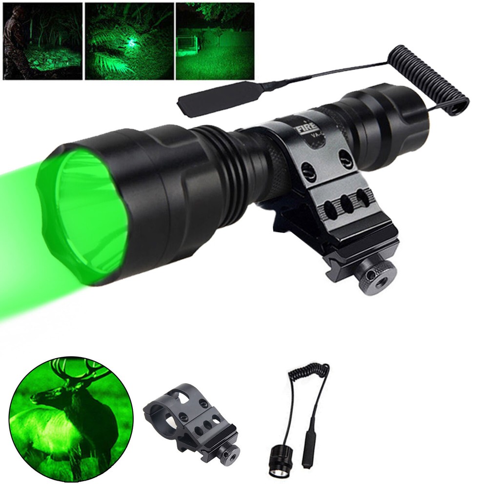 800 Yards Green LED Hunting Light Predator Flashlight Coyote Hog Varmint Outdoor