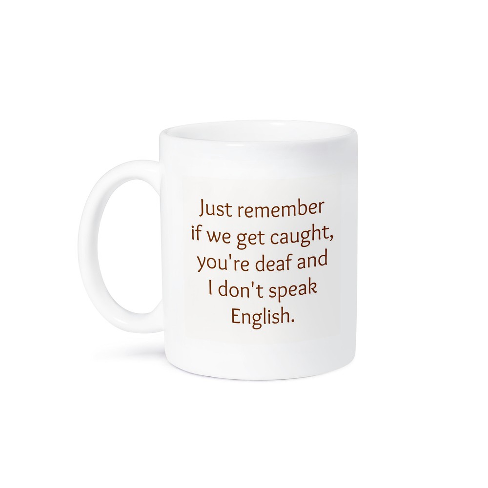 3dRose funny deaf and mute mug for coffee lovers