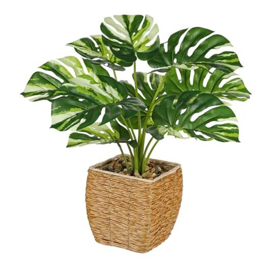 Realistic Fake Monstera Plant Potted Artificial Greenery for Indoor Decor  