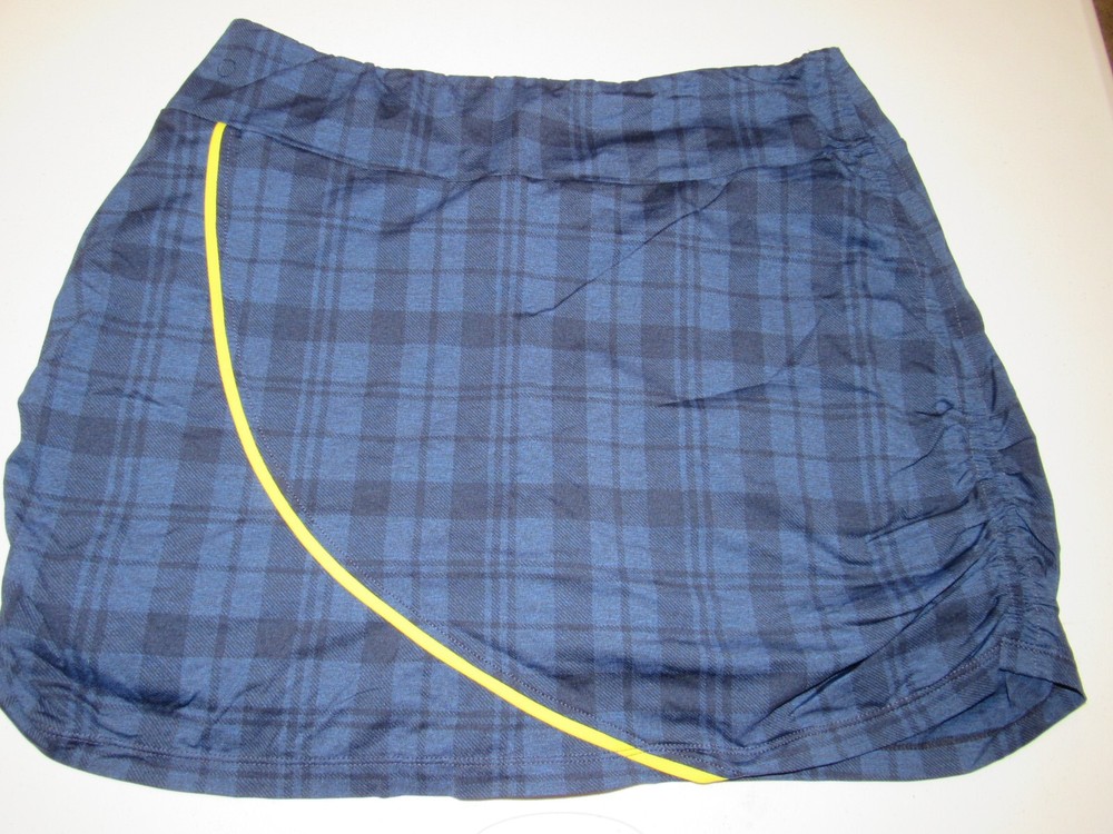 Swing Dish Golf Lined Blue Black Plaid Skort Women's Size L Waist 32