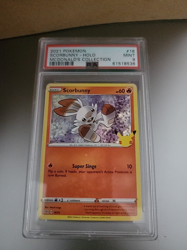 2021 Pokemon McDonalds Collection #16 Scorbunny Holo PSA 9 Mint FLASH SALE!!!-image