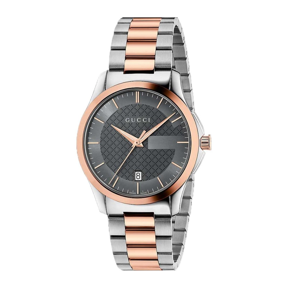 Gucci G-Timeless Men's Two-Tone Grey Dial Watch YA126446 - $1170 MSRP