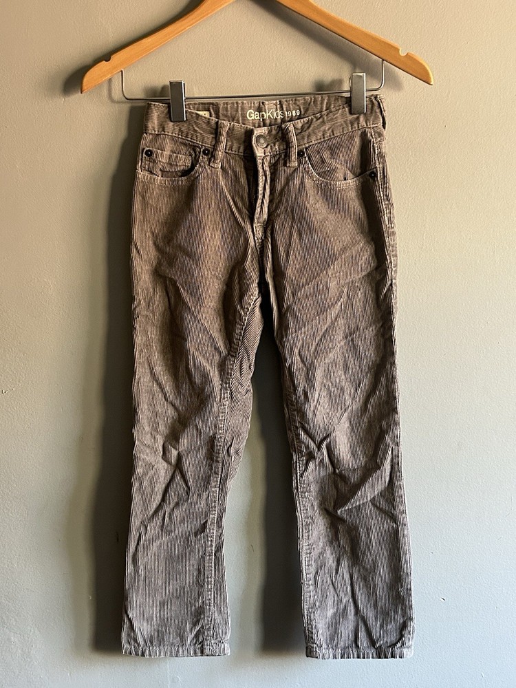 GapKids 1969 Boys Grey Corduroy Straight Pants | Size: 7 Regular