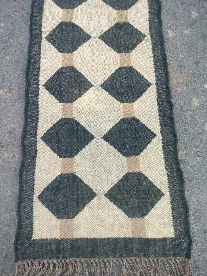 Rug Natural Handwoven Wool Jute Rug, Vintage Kilim Rug, Traditional kilim Rugs