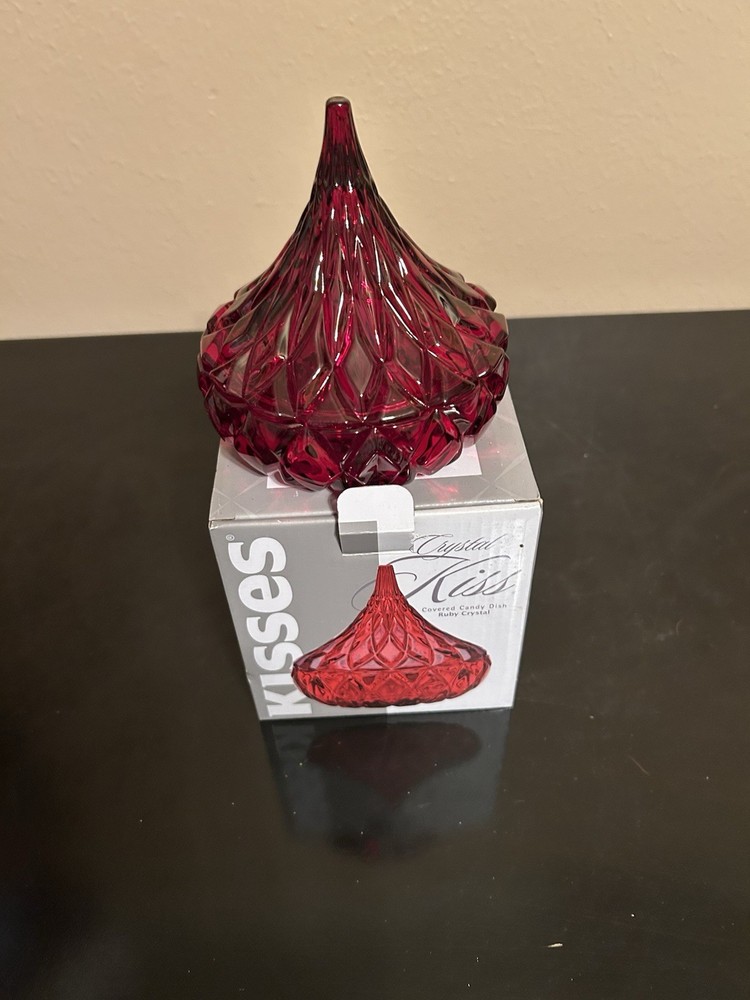 Vintage Shannon Crystal Ireland Ruby Red Hershey Kiss Candy Dish  