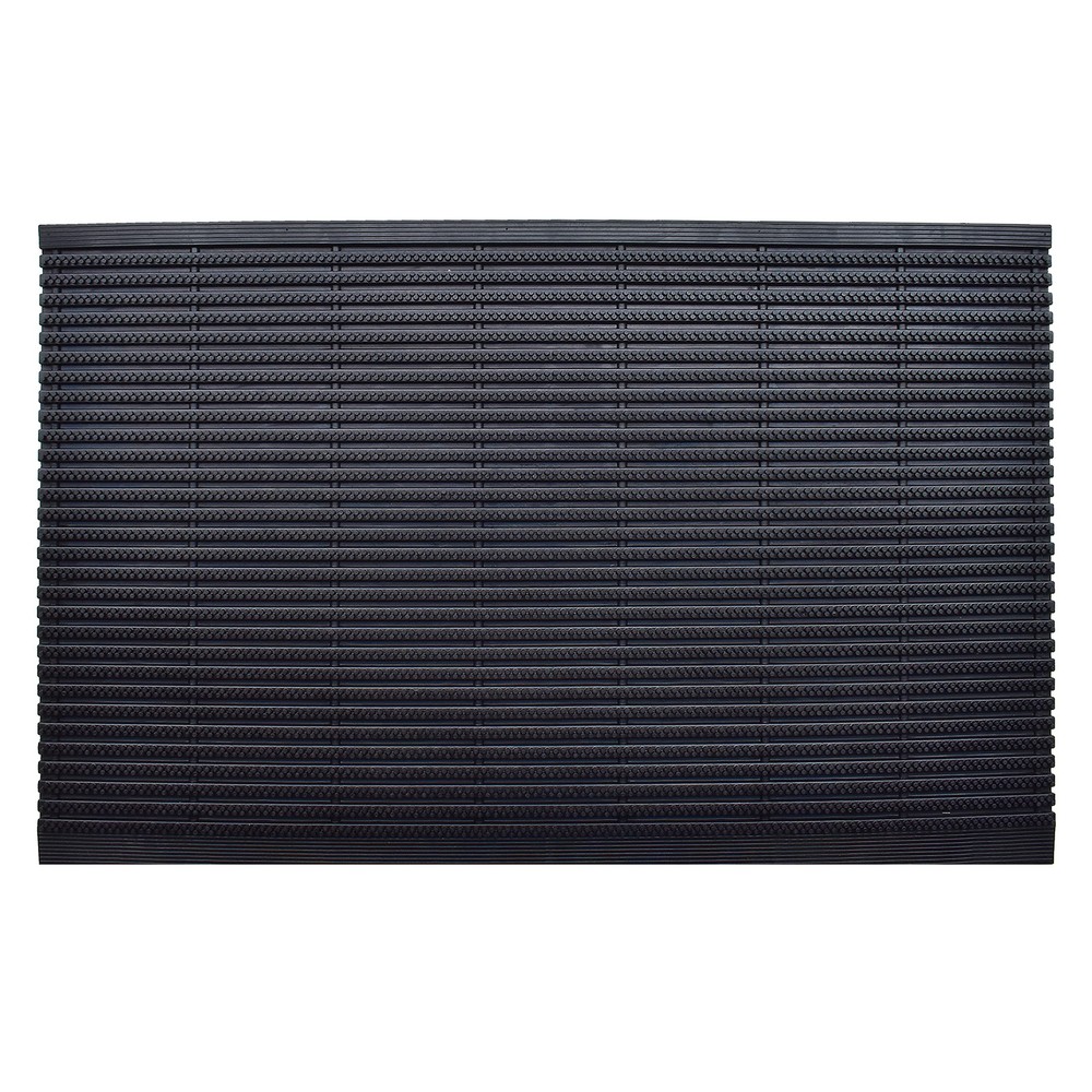 Premium Black Commercial Rubber Scraper Door Mat 24x36 Inches Heavy-Duty