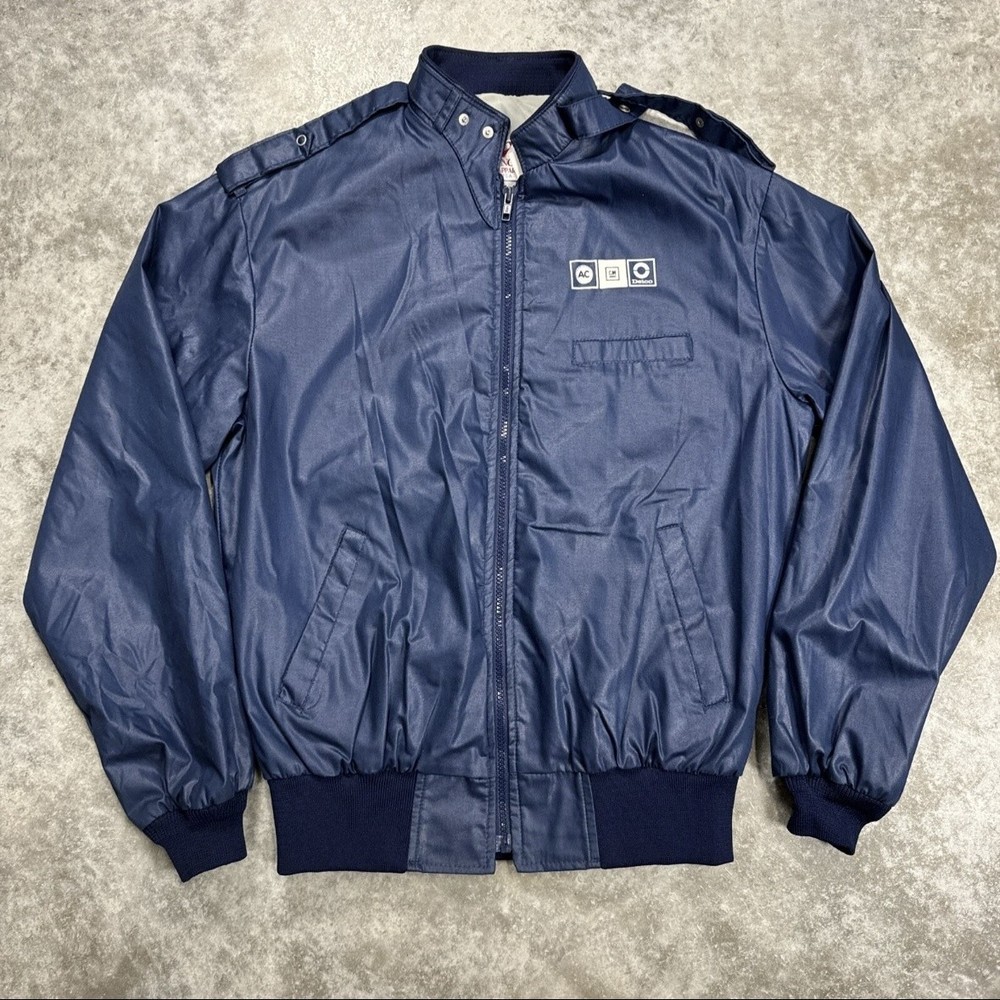 Vintage AC Delco GM Jacket Mens Medium Blue Whang Sports Apparel Made USA 80s