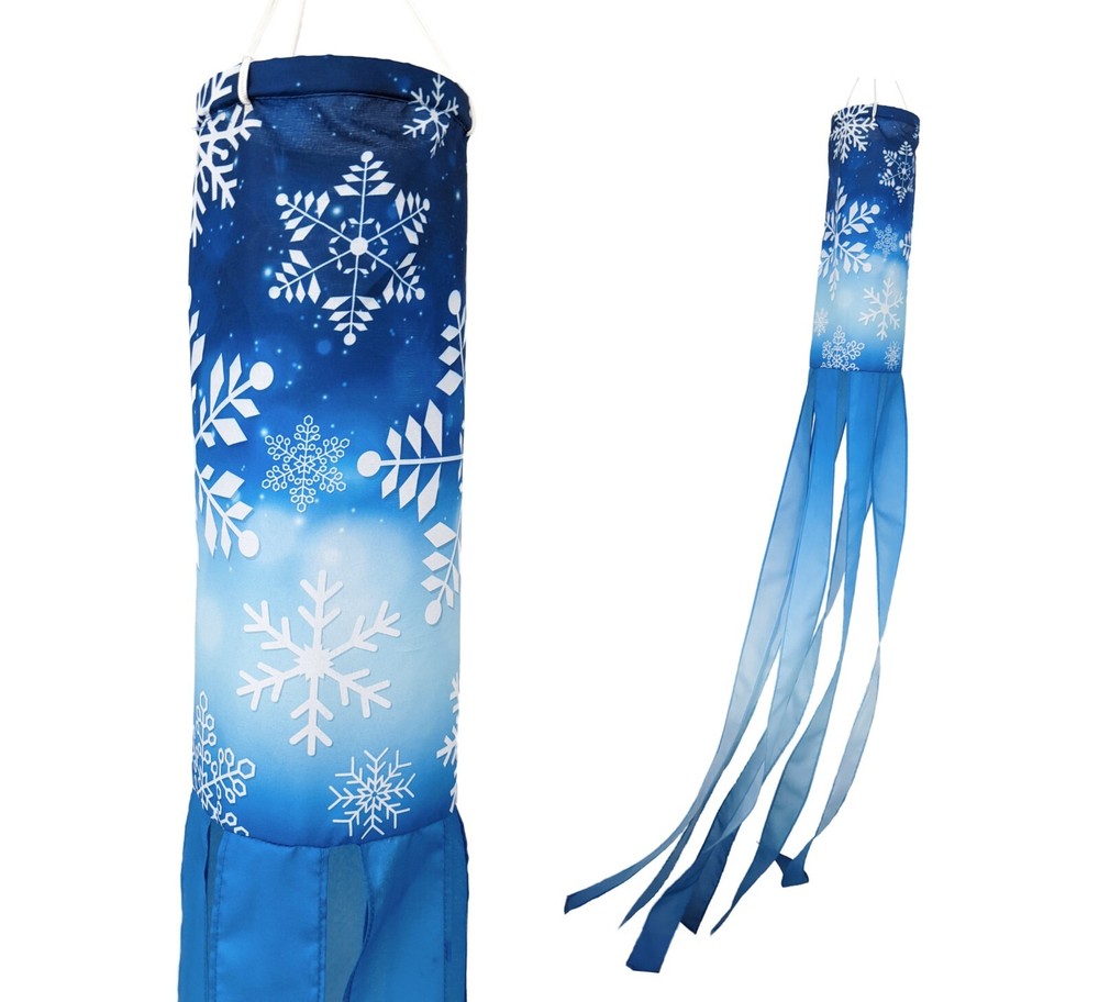 Madrona Brands Winter Snowflake Windsock Outdoor Hanging Holiday Decoration 60''