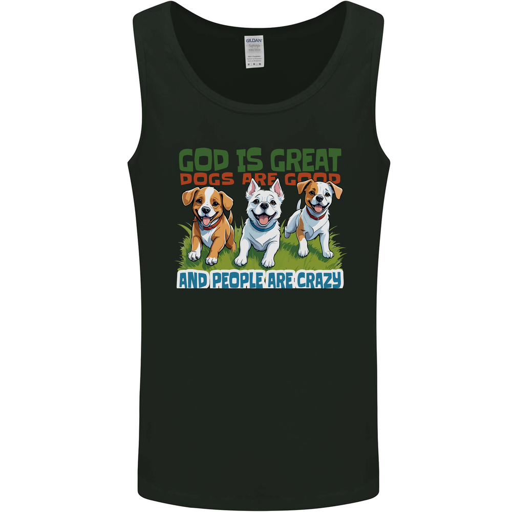 Dogs God is Great Christian Christianity Jesus Mens Vest Tank Top
