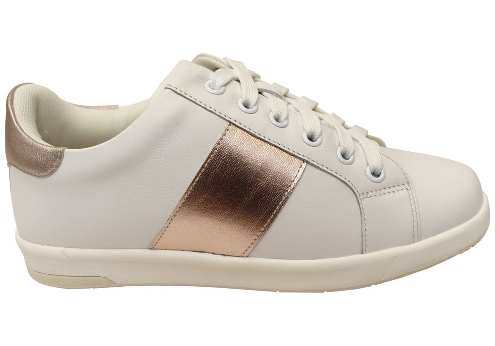 Florsheim Womens Comfortable Leather Crossover Lace To Toe Sneakers