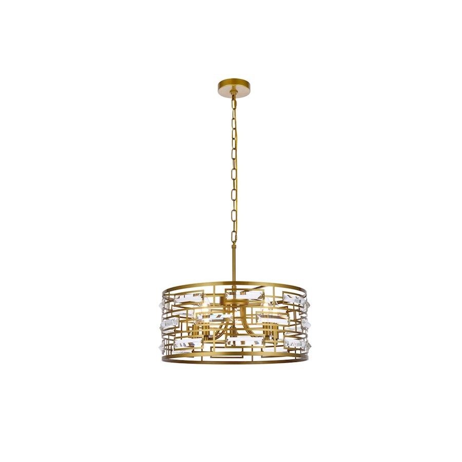 Elegant Kennedy 5-Light 19-Inch Brass Pendant Ceiling Fixture