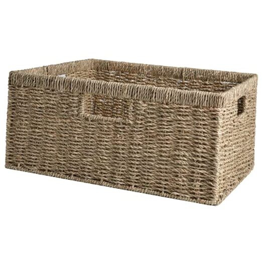 Jumbo Wicker Basket for Orgainzing, Seagrass 16 ½