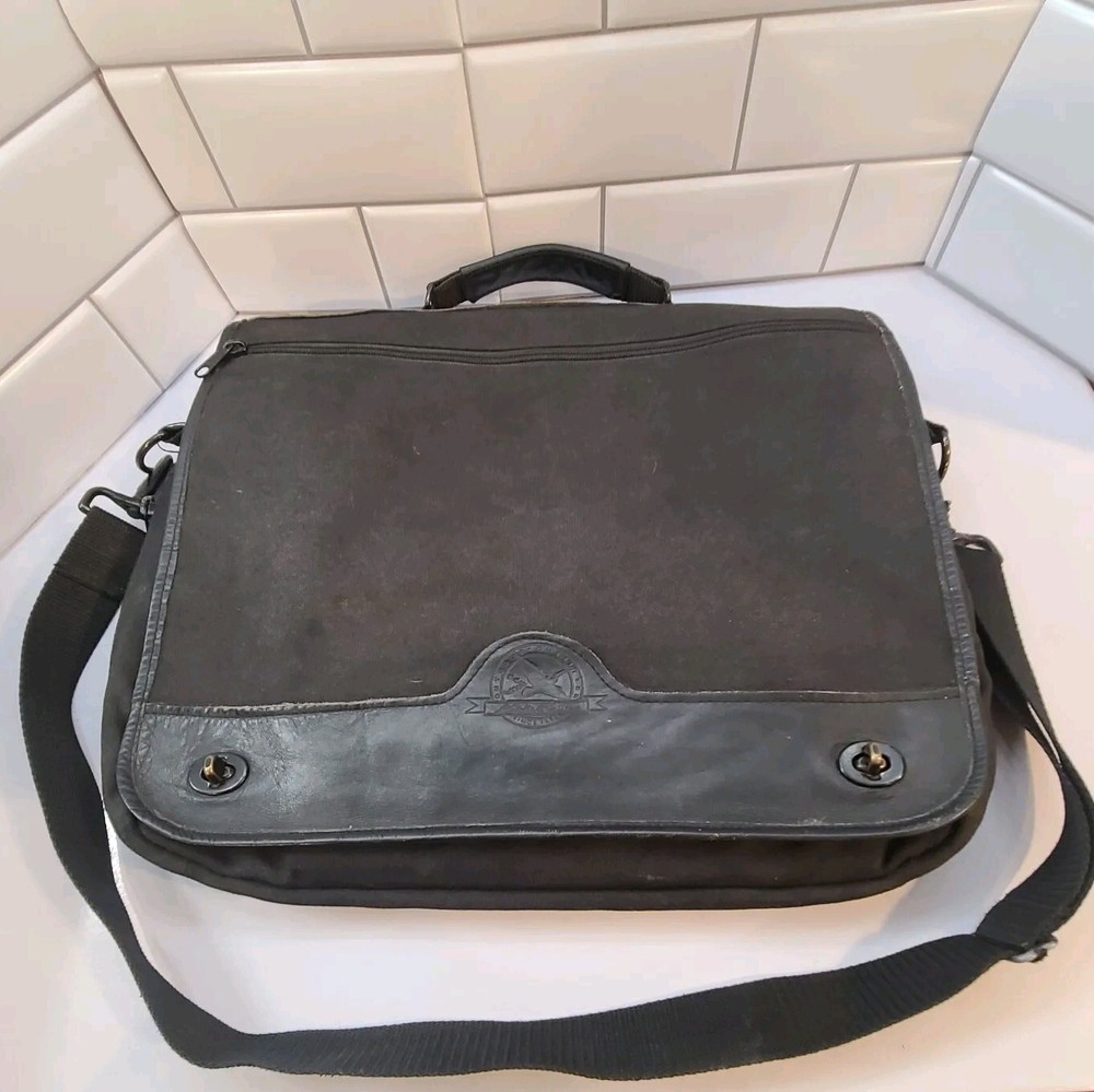 Eddie Bauer Computer Bag Black Campus Travel School Business Bag VTG 90s Y2K
