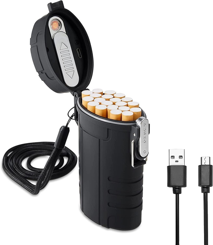 Somgem Cigarette Case 20pcs King Size for Women Men, Waterproof Cigarette Holder