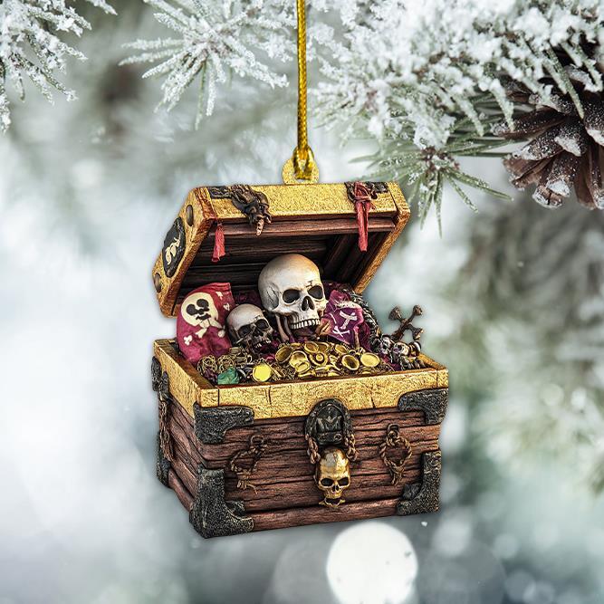 Pirate Treasure Christmas Ornament  Pirate Chest Ornament  Pirate Ornament Gift