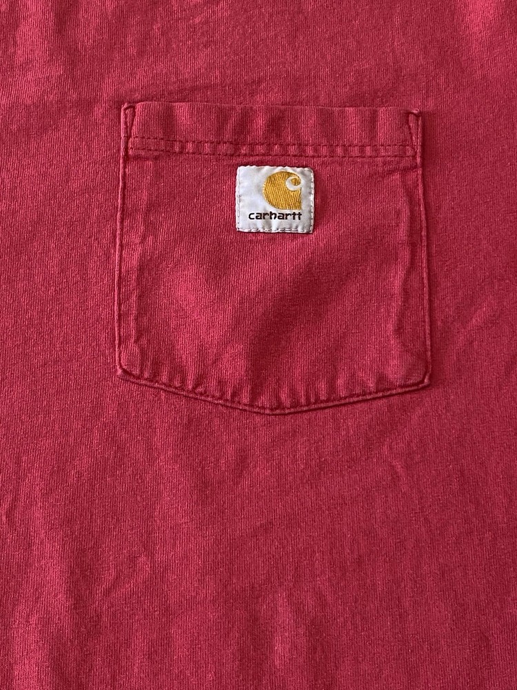Carhartt Red Pocket T-Shirt Heavyweight Size Medium