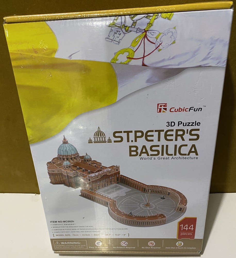 NEW St. Peter's Basilica 3D Puzzle, Sealed, 144 Pieces