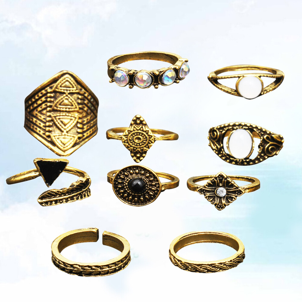 10 Pcs Pearl Rings Women Rings Jewelry Finger Rings Eye Rings