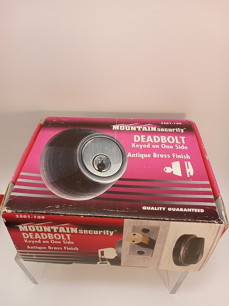 Mountain Security Easy Install Keyed Deadbolt in Polished Brass 3501-109 New