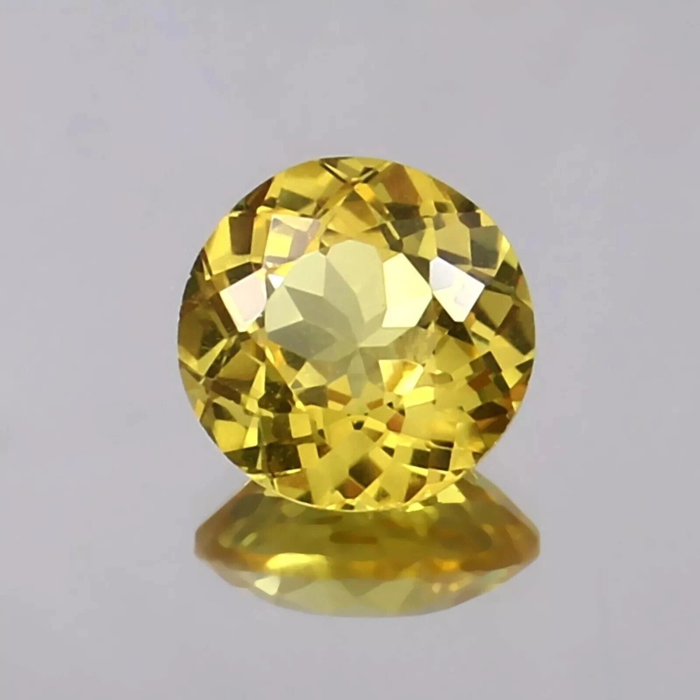 Certified 7.00ct Round Cut Ceylon Yellow Sapphire Loose Gemstone