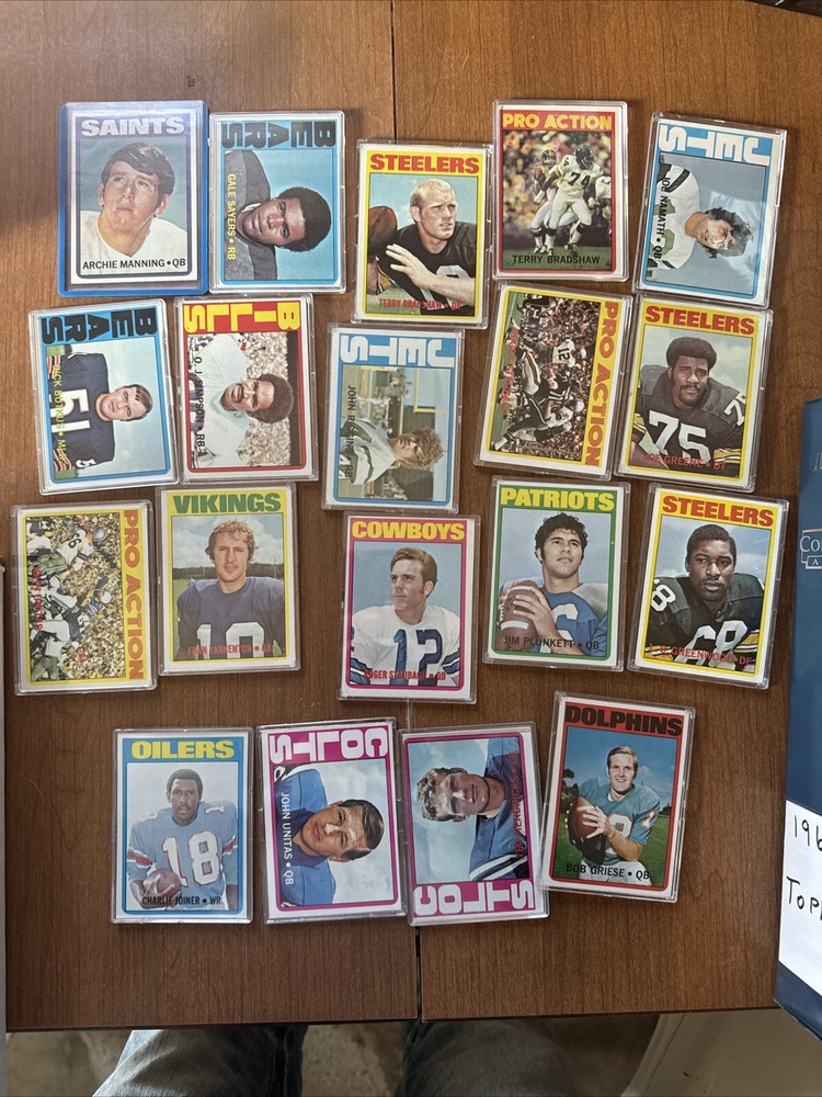 1972 Topps Football Lot Cards 1-264 Vintage Low Numbers