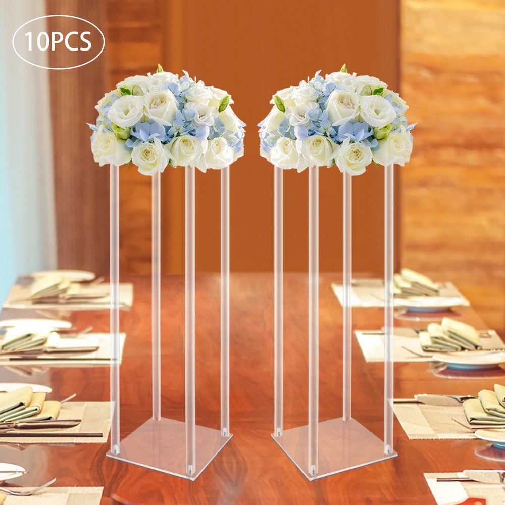Acrylic Vase Wedding Centrepieces, 10 Pcs Clear Column Flower Display Stand