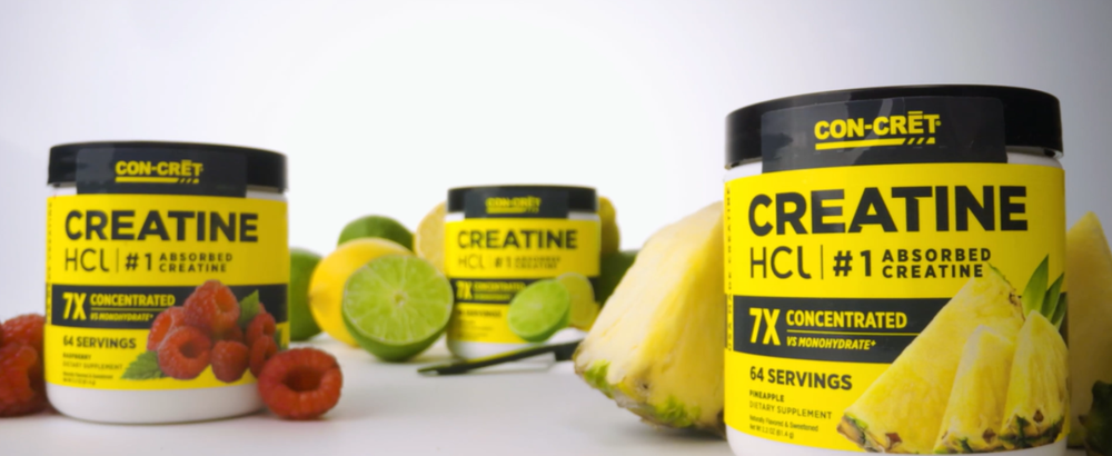 CON-CRET® CREATINE HCL POWDER Concentrated Pure #1 Absorbed 750mg 60 Servings