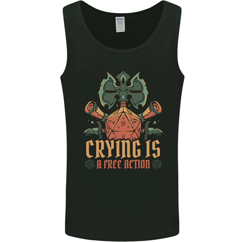 Playing Games RPG Role Crying Free Action Mens Vest Tank Top