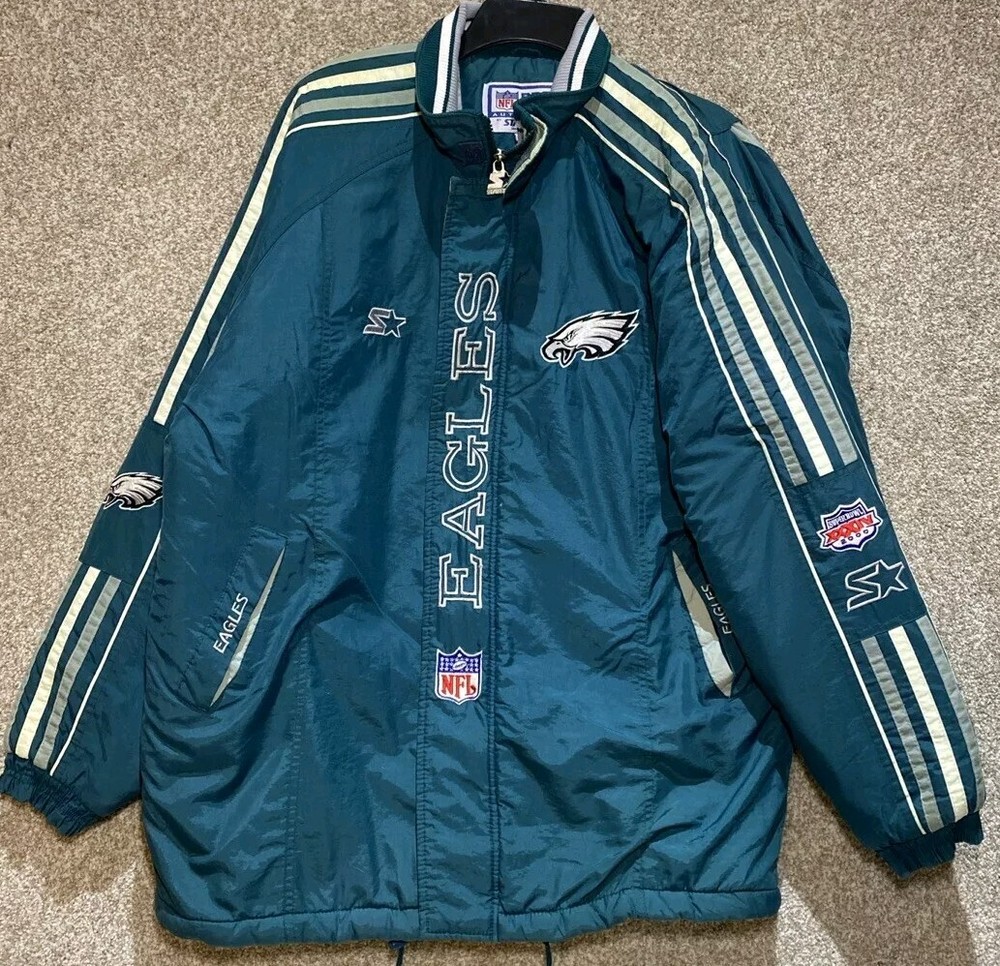 Vintage Y2K Starter Mens Philadelphia Eagles Parka Full Zip Coat Jacket Medium