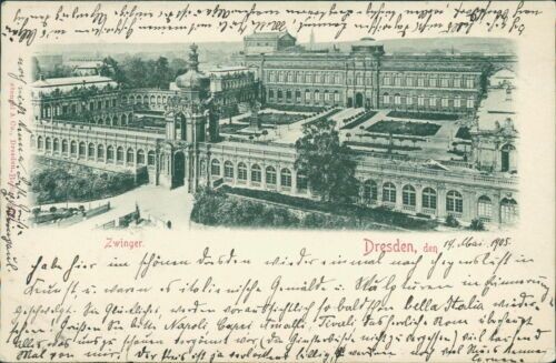 Postcard Dresden Zwinger 1905 embossing card (No.9048)