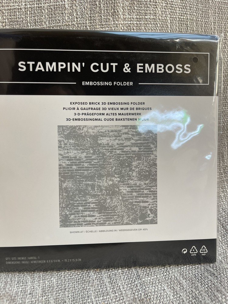 STAMPIN' UP! Exposed Brick & Mortar 3-D Embossing Folder NEW #161600