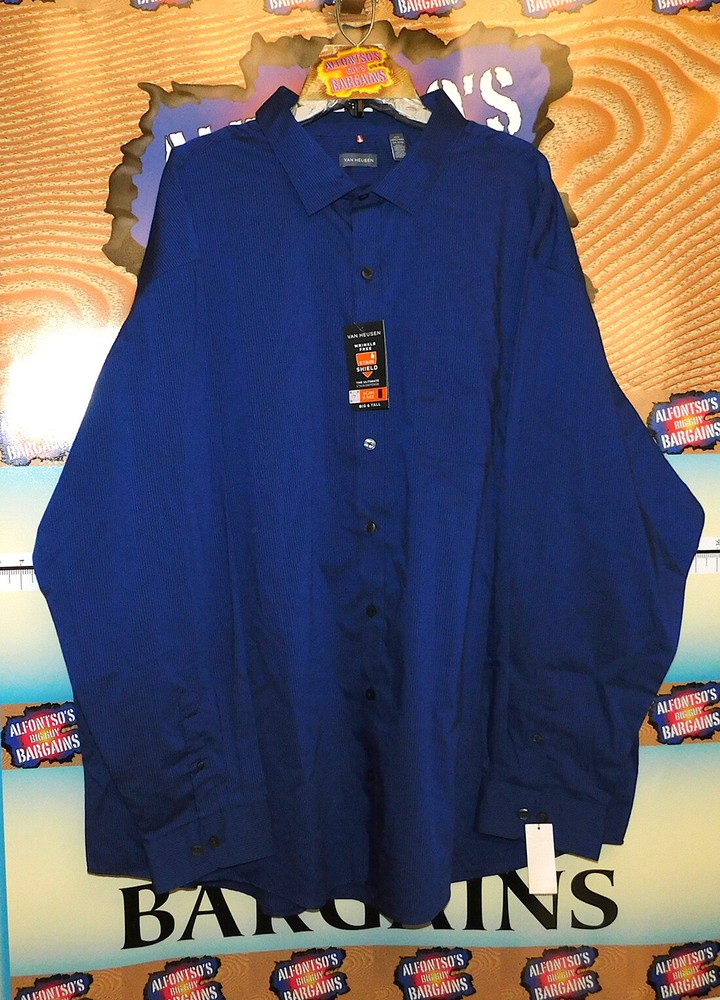 New Mens Van Heusen Stain Shield Long Sleeve Shirt B&T $19.99 CLEARANCE SALE-image