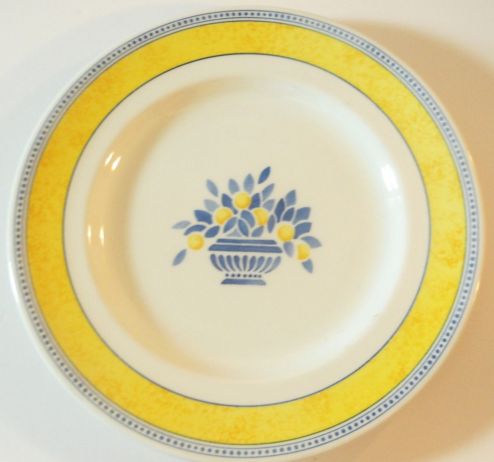 Johnson Brothers Julie Holland Jardiniere Salad Plate Blue Yellow Lemons