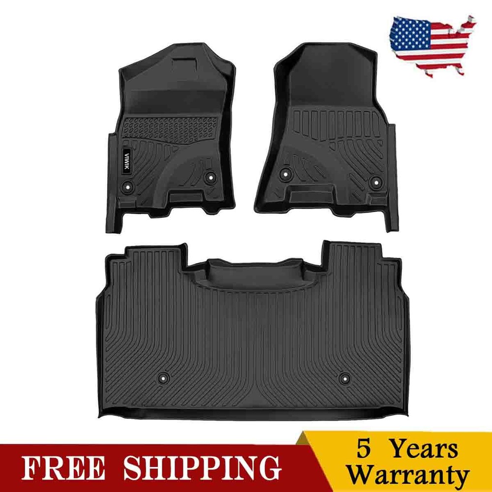 Custom Fit TPE Floor Mats for 2019-2024 Dodge Ram 1500 Crew Cab with Under Seat Storage