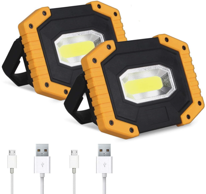 Recargable LED work light waterproof hand lamp 2-pack