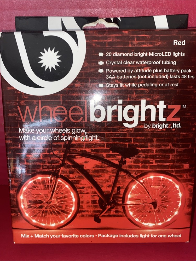 Bright red Wheel Brightz LED bike wheel light for single wheel